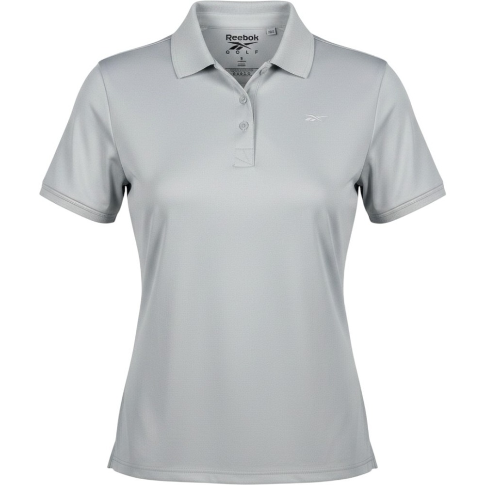 Reebok Golf Large Light Grey/Blue Short Sleeve Performance‎ Polo Sporty Shirt